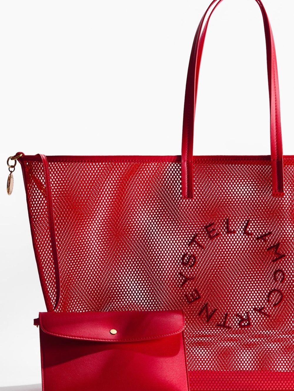 Stella McCartney x H&M Red Perforated Logo Tote - Picture 2 of 3